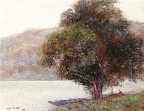 Lac De Nemy (italie) Oil Painting by Victor Charreton