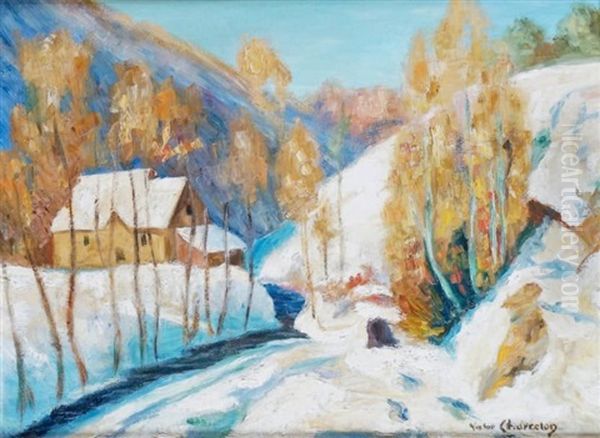 Les Gorges De Murols Oil Painting by Victor Charreton