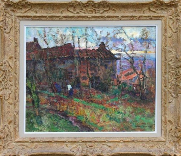 Maison En Automne Au Lac Du Vernay Oil Painting by Victor Charreton