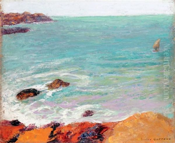 Cotes Rocheuses En Bretagne Oil Painting by Victor Charreton