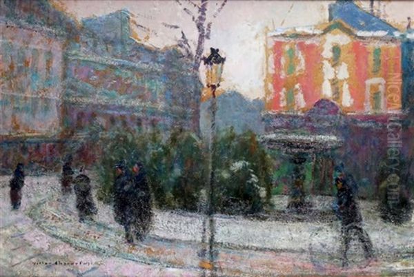 Paris, La Place Pigalle Et Le Cabaret L'abbaye De Thelem Oil Painting by Victor Charreton