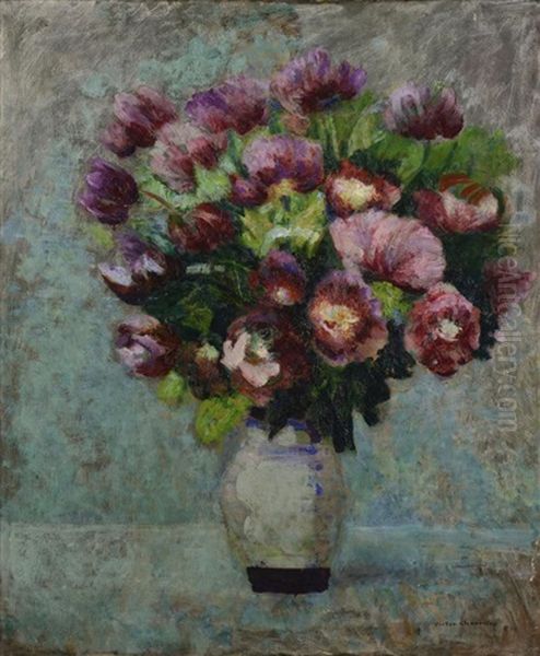 Bouquet De Fleurs Oil Painting by Victor Charreton