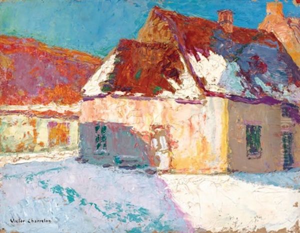 Village D'auvergne, L'hiver by Victor Charreton