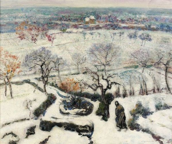 Neige En Plaine, Auvergne Oil Painting by Victor Charreton