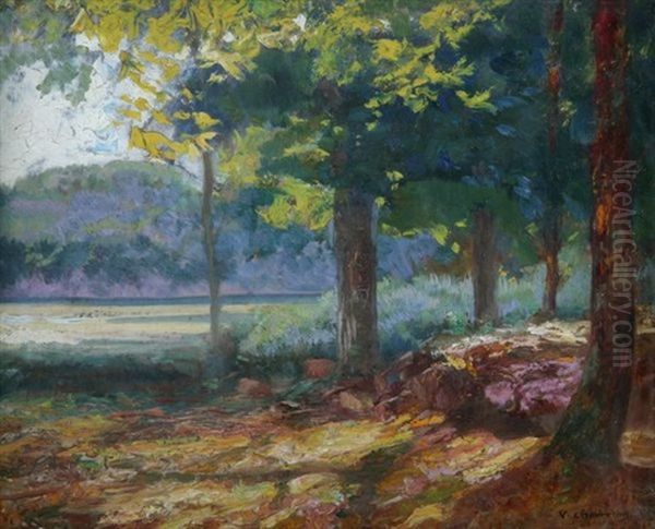 Paysage Et Clairiere Oil Painting by Victor Charreton