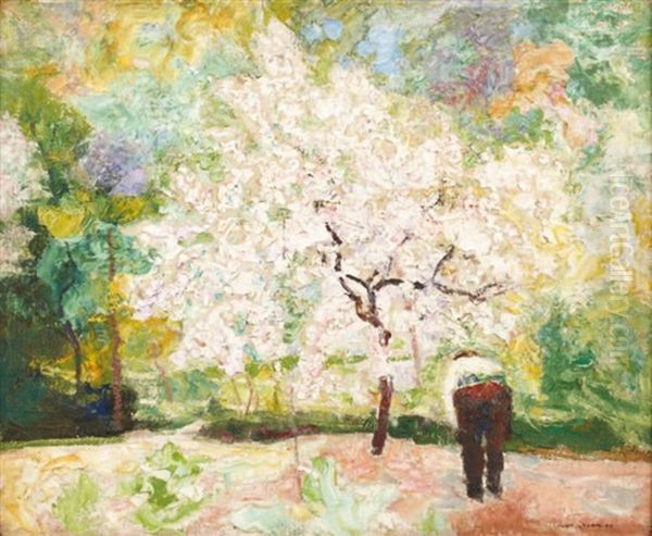 Printemps Au Jardin Oil Painting by Victor Charreton