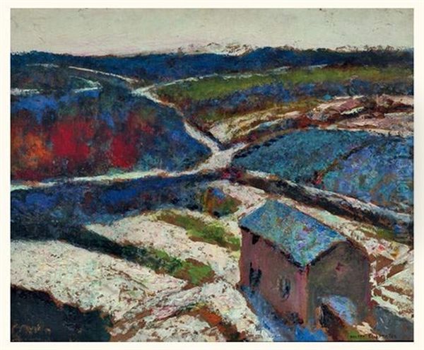 Croisee Des Chemins, Neige Oil Painting by Victor Charreton