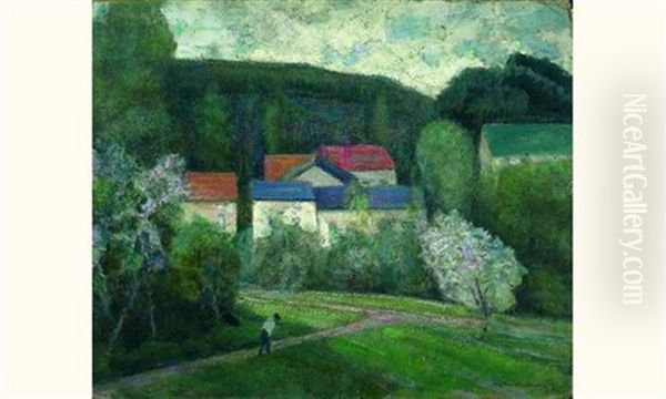 Printemps A Valhermeil Ou Printemps A Pontoise Oil Painting by Victor Charreton