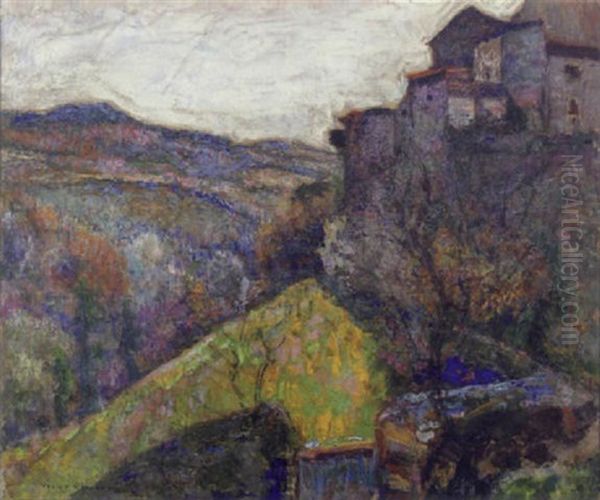 Paysage D'auvergne, Dauzat Sur Vodable Oil Painting by Victor Charreton