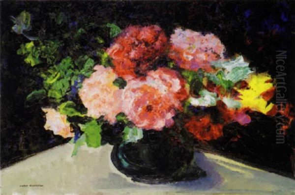 Fleurs Dans Un Vase Oil Painting by Victor Charreton