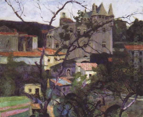 Chateau De St Amant Dans Le Puy De Dome Oil Painting by Victor Charreton