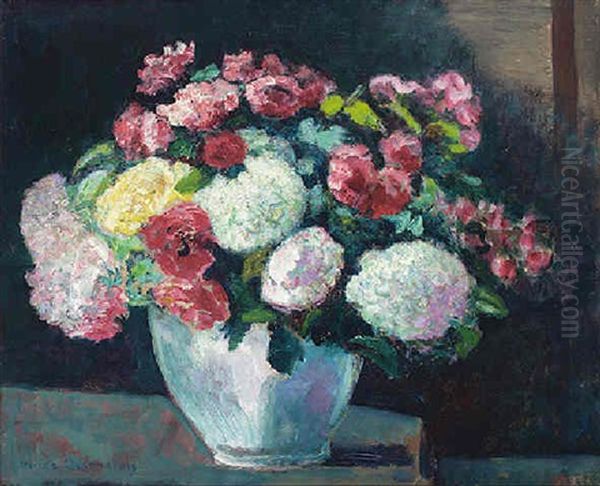 Bouquet D'hortensias Et De Roses Oil Painting by Victor Charreton