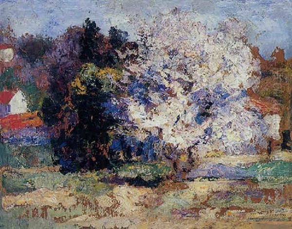 Arbres En Fleurs Au Printemps by Victor Charreton