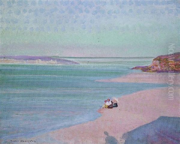 La Plage De Raz Oil Painting by Victor Charreton