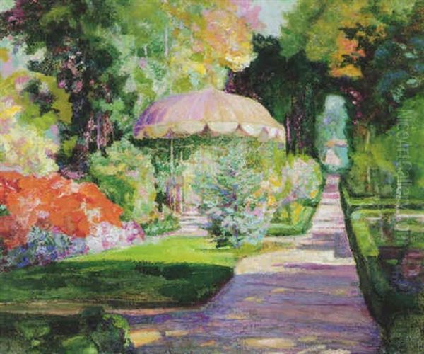 Sun Drenched Garden Oil Painting by Victor Charreton