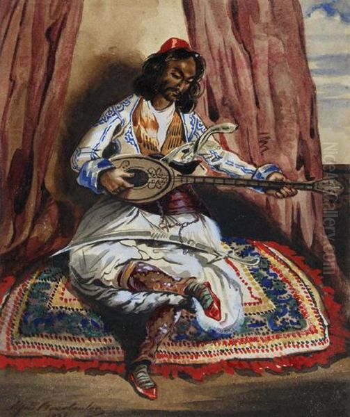 Bazouki Player Oil Painting by Alfred E., Alfredo Andersen