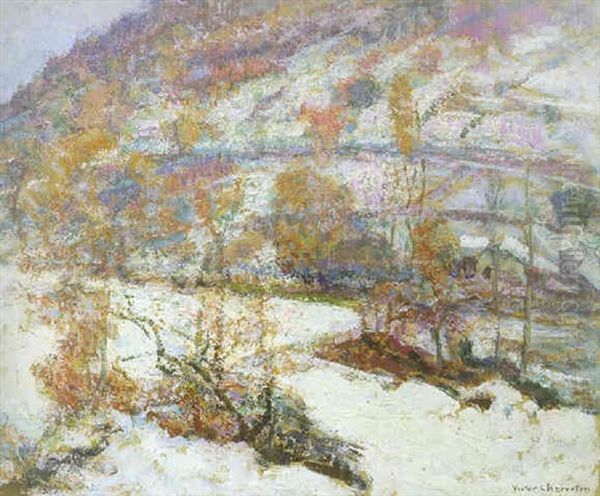 Paysage De Neige, Grenoble Oil Painting by Victor Charreton