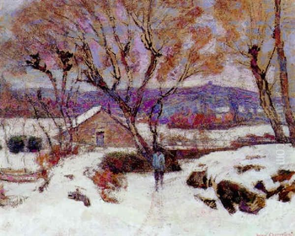 Neige A Murol Oil Painting by Victor Charreton