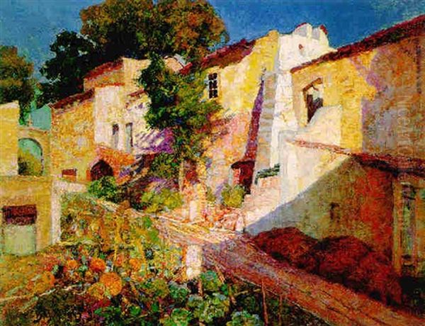 Village Provencal Oil Painting by Victor Charreton