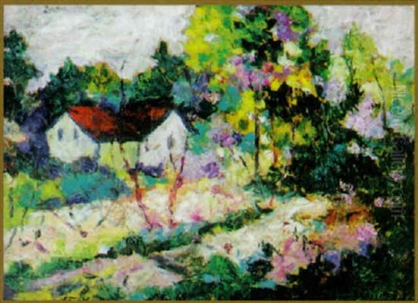 Paysage Fleuri Oil Painting by Victor Charreton