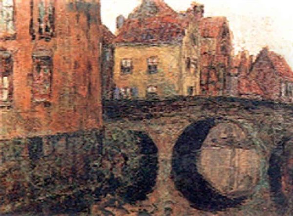 Le Pont De Bruges Oil Painting by Victor Charreton