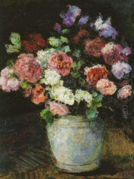 Fleurs Dans Un Vase Oil Painting by Victor Charreton