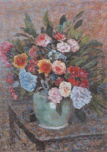 Bouquet De Fleurs Dans Un Vase Oil Painting by Victor Charreton