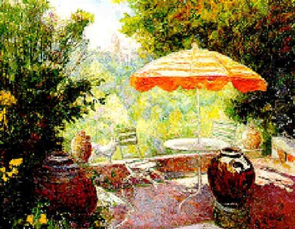 La Terrasse Ensoleillee Oil Painting by Victor Charreton