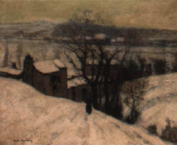 Hiver, Clermont-ferrand Oil Painting by Victor Charreton