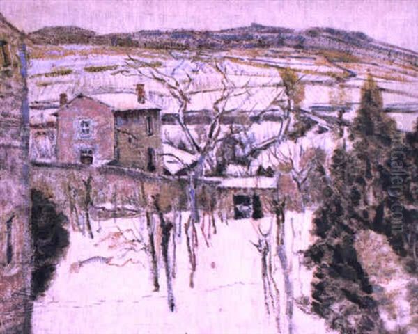 La Valle De La Monne En Hiver Oil Painting by Victor Charreton