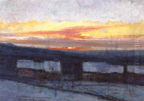 Coucher De Soleil Oil Painting by Victor Charreton