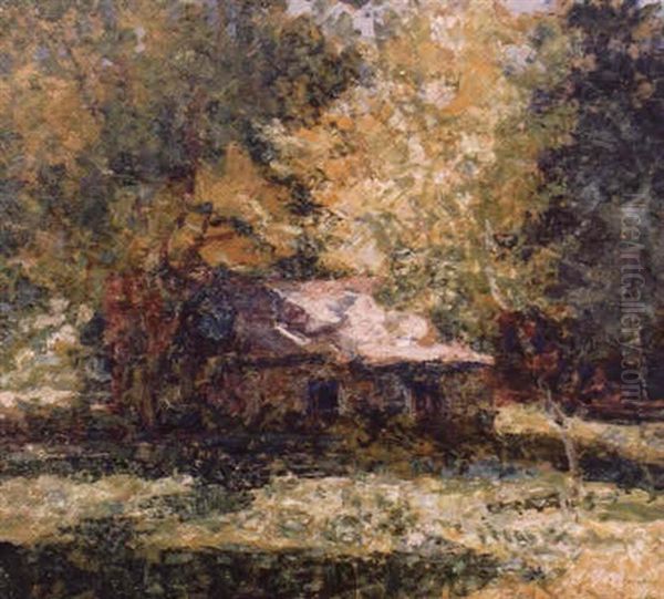 Chaumiere Dans La Clairiere Oil Painting by Victor Charreton