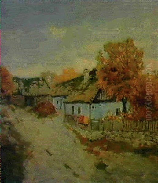 Village Scene Oil Painting by Victor Charreton