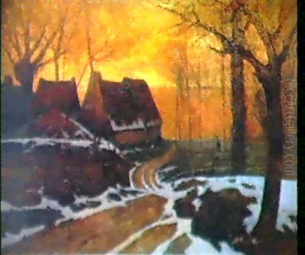 Paysage D'hiver Oil Painting by Victor Charreton