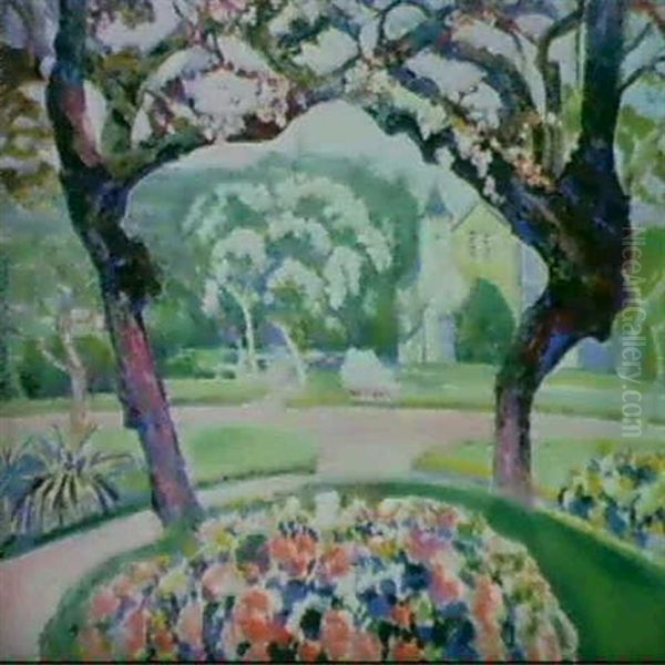 Manoir Au Printemps Oil Painting by Victor Charreton