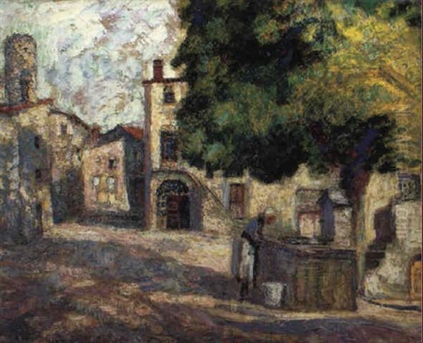 Village D'auvergne Oil Painting by Victor Charreton