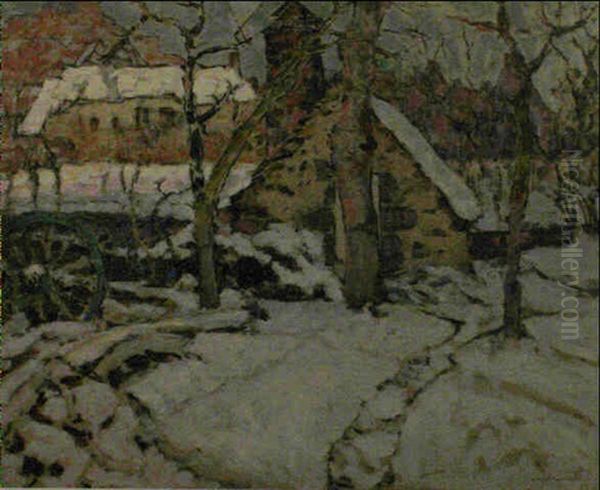 Neige A Murols: Le Four Oil Painting by Victor Charreton