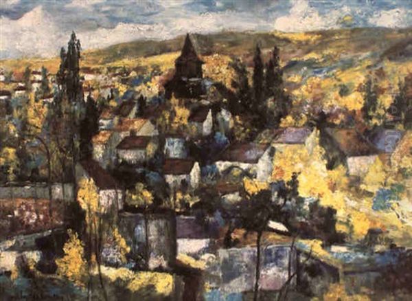 Un Village En Auvergne Oil Painting by Victor Charreton