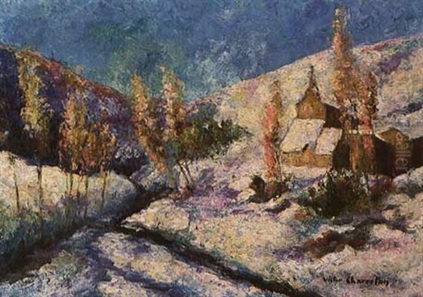 Paysage En Hiver Oil Painting by Victor Charreton