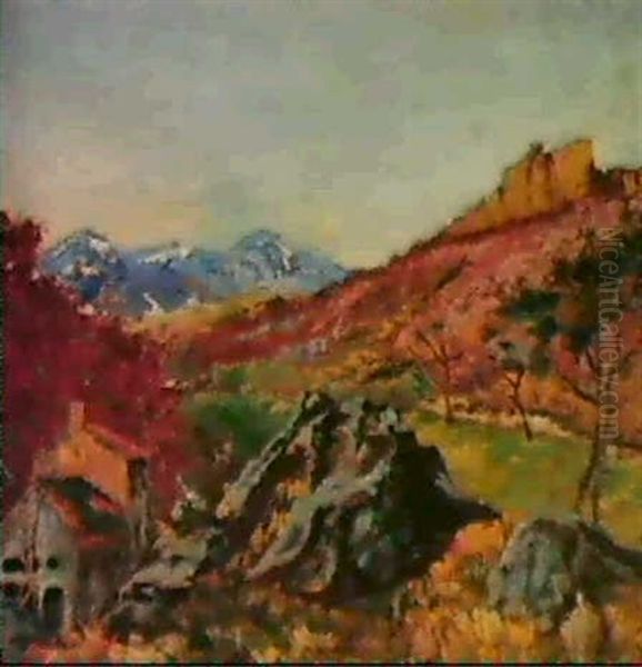 Paysage De Montagne, 1925 Oil Painting by Victor Charreton