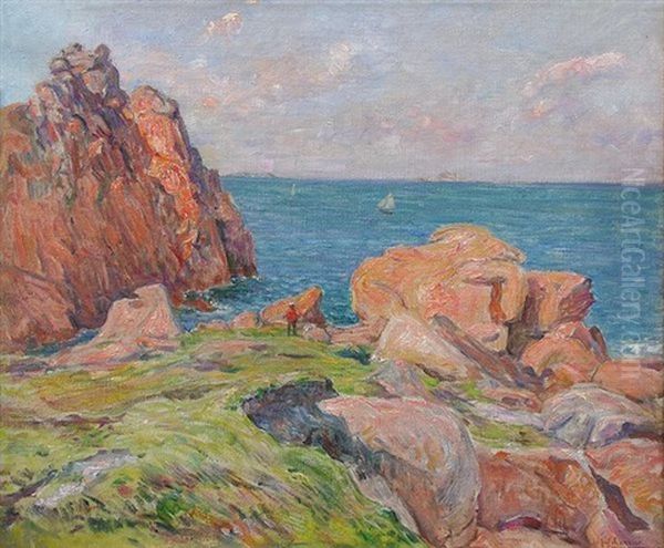 Bord De Mer En Bretagne Oil Painting by Henrik Georges Charrier