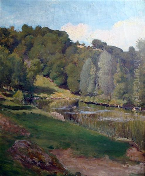 Paysage De La Creuse Oil Painting by Henrik Georges Charrier