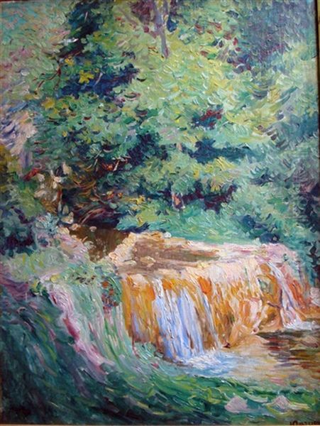 La Cascade Oil Painting by Henrik Georges Charrier