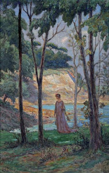 Promeneuse Oil Painting by Henrik Georges Charrier