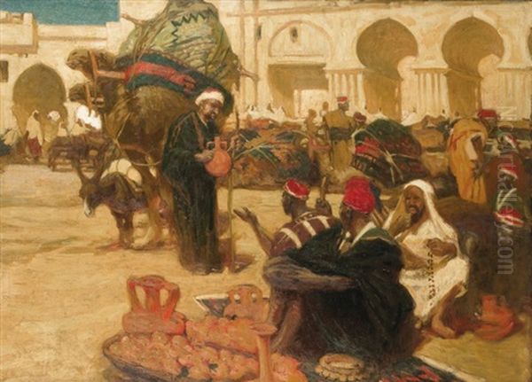 Marche A Meknes Oil Painting by Edouard-Marcel Charriere_