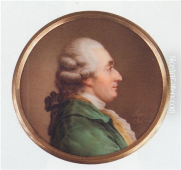 Portrait De Monsieur De Lavoisier (?) En Redingote Verte, Gilet Jaune Et Cravate Blanche Oil Painting by Fanny Charrin