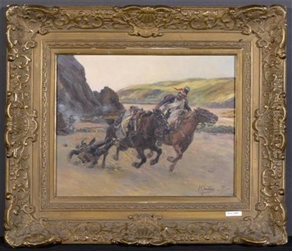 Reitergefecht Oil Painting by Henri-Georges-Jacques Chartier