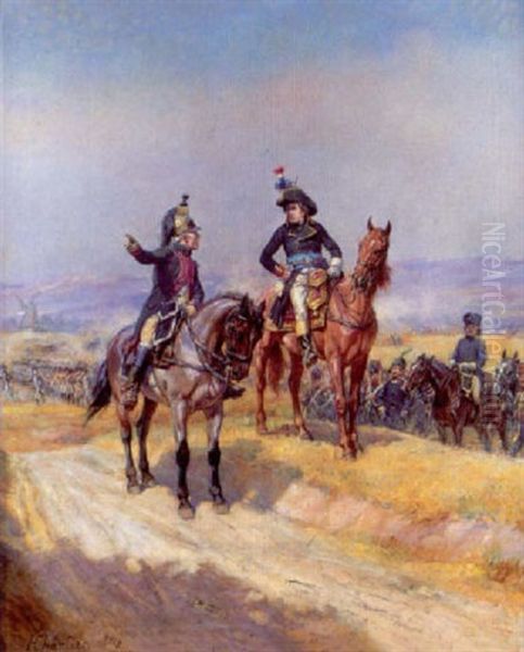 Batalla Napoleonica Oil Painting by Henri-Georges-Jacques Chartier