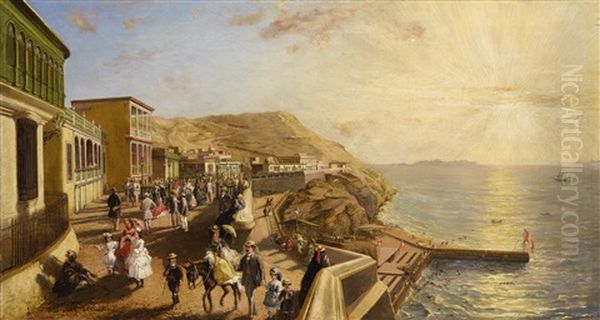 View Of Chorrillos, Peru Oil Painting by Ernesto Charton