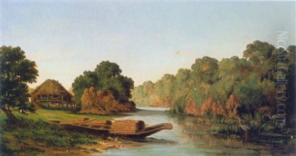 La Riviere De Guayaquil Oil Painting by Ernesto Charton